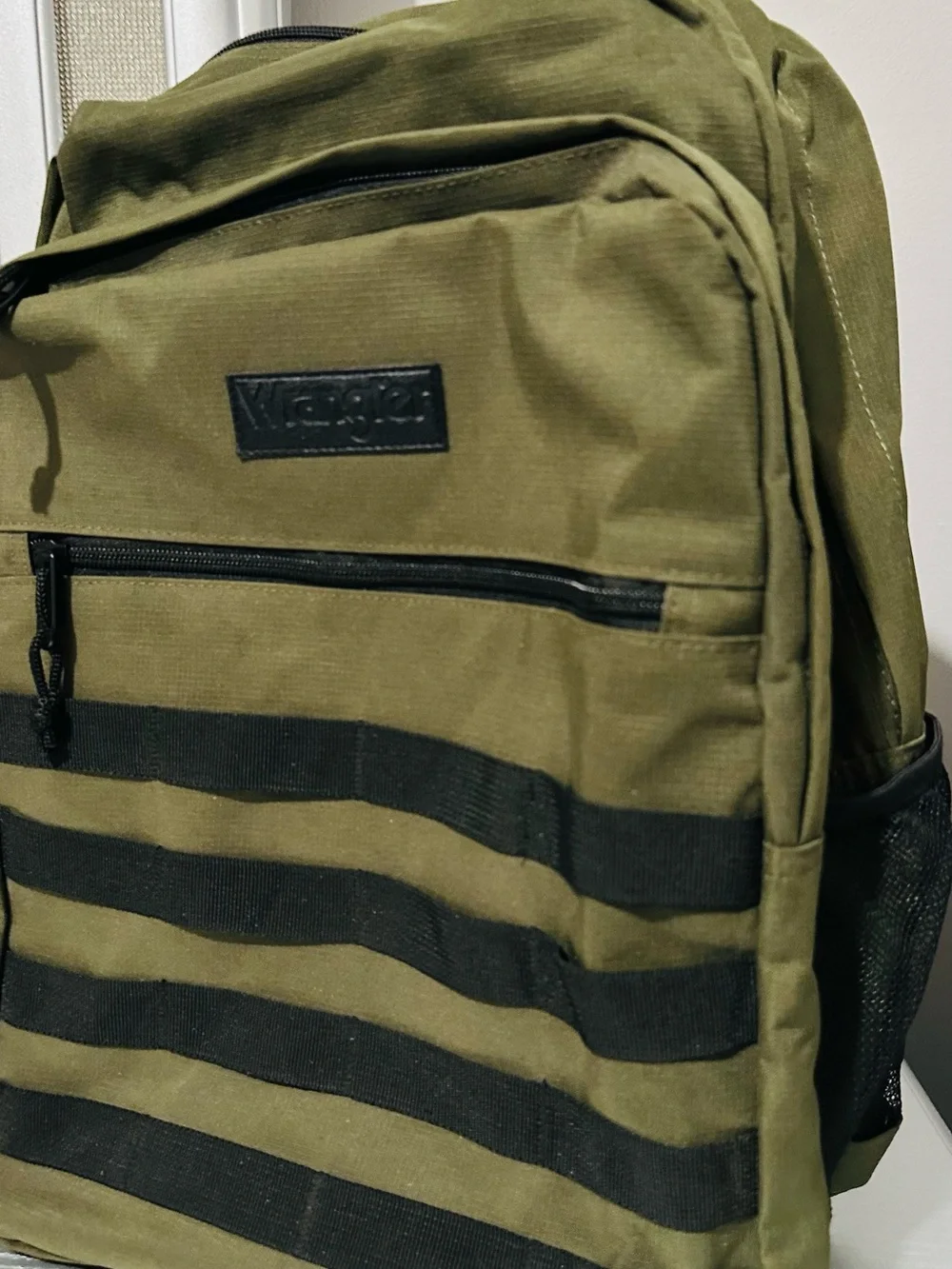 Wrangler Olive Green Backpack with Black Webbing